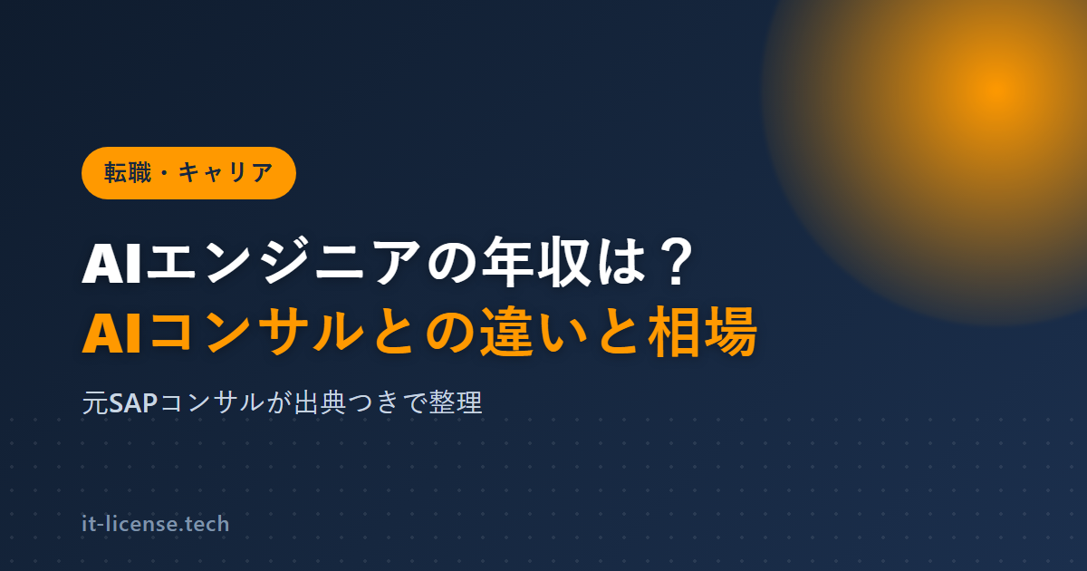 AIエンジニアの年収は?AIコンサルとの違いと相場を実体験で解説